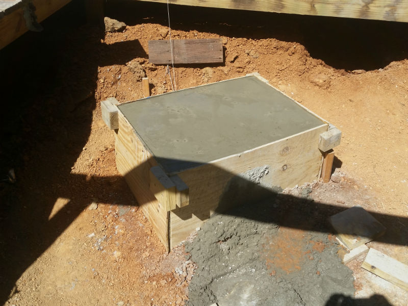 Pier hole poured